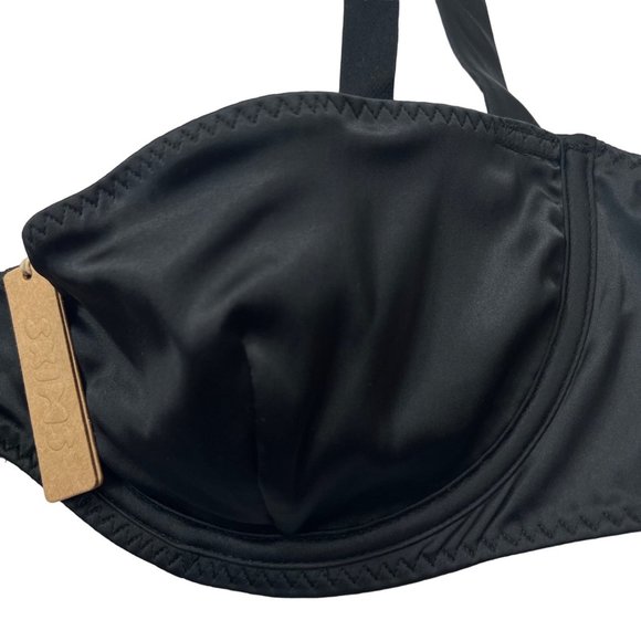 SKIMS Woven Shine Underwire Bra 44C Onyx - Picture 6 of 12